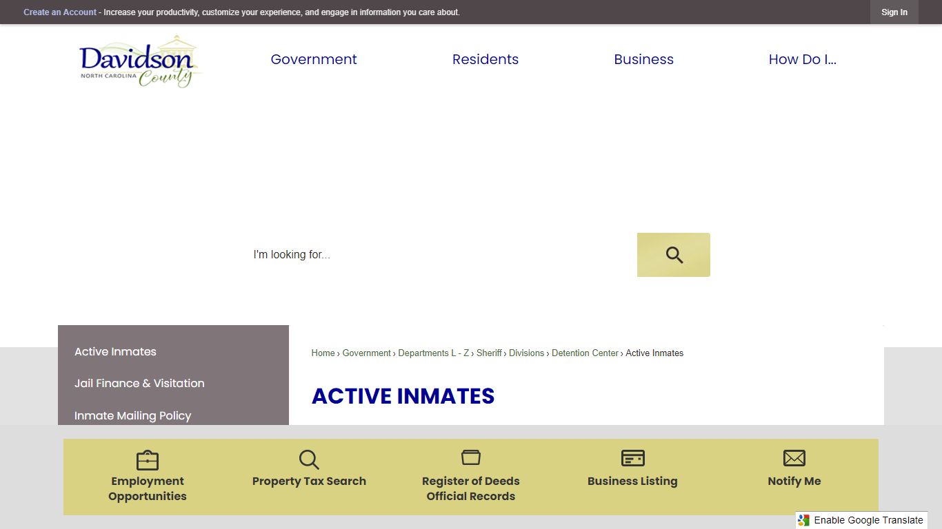 Active Inmates | Davidson County, NC
